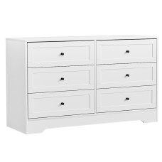 Artiss Chest of Drawers, Particle Board, 120cm, White, 6 Drawers, Contemporary Design, Durable Storage Solution Artiss Chest of Drawers, Particle Board, 120cm, White, 6 Drawers, Contemporary Design, Durable Storage Solution