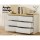 Artiss 6 Drawer Chest of Drawers, White and Oak, 110cm Tallboy Storage Cabinet, Particle Board, Bedroom Dresser