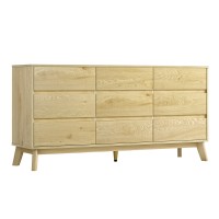 Artiss XAVI 9-Drawer Tallboy Chest - Pine, Contemporary Design, Durable Particle Board, 150x40x75cm, Smooth Glide