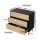 Artiss 3 Chest of Drawers Dresser Table Black & Pine, 80x40x80cm, Push-to-Open, Solid Wood Legs, High Capacity