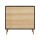 Artiss 3 Chest of Drawers Dresser Table Black & Pine, 80x40x80cm, Push-to-Open, Solid Wood Legs, High Capacity