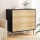 Artiss 3 Chest of Drawers Dresser Table Black & Pine, 80x40x80cm, Push-to-Open, Solid Wood Legs, High Capacity