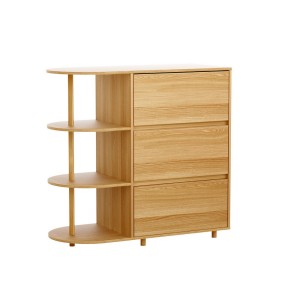 Artiss Chest of 3 Drawers and 3 Shelves Storage Cabinet, 100cm Pine, Particle Board, Modern Organiser Unit