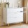 Artiss 3-Drawer Lowboy Cabinet, White, 80x45x85cm, Carved Design, Metal Handles, Smooth Runners, Easy Assembly