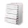 Artiss 4-Drawer Tallboy, Particle Board, White, 64x40x89cm - Contemporary Storage Chest with Smooth Metal Runners