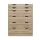 Artiss 6-Drawer Tallboy, E1 Particleboard, Oak Finish, 80x38x105.5cm, Scandinavian Design, Anti-Rust Runners