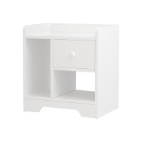 Artiss White Bedside Table - E1 Particle Board, 42x30x45cm, 1 Drawer, 2 Shelves, Metal Knob, Easy to Clean &