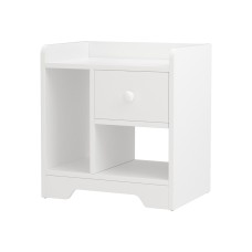 Artiss White Bedside Table - E1 Particle Board, 42x30x45cm, 1 Drawer, 2 Shelves, Metal Knob, Easy to Clean &