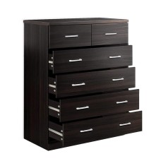 Artiss 6-Drawer Tallboy, High Density Particle Board, Walnut, 85x39.5x105cm, Contemporary Storage Chest