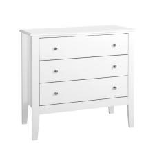 Artiss Brittany 3-Drawer Chest of Drawers, MDF, 80x40x76cm, White - Elegant Provincial Charm, Sturdy & Easy Assembly Artiss Brittany 3-Drawer Chest of Drawers, MDF, 80x40x76cm, White - Elegant Provincial Charm, Sturdy & Easy Assembly