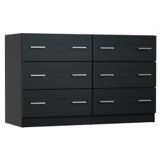 Artiss Chest of Drawers, Particle Board, 6-Drawer, Black, 110x41x70cm, Stylish & Space-Saving, Easy Assembly Artiss Chest of Drawers, Particle Board, 6-Drawer, Black, 110x41x70cm, Stylish & Space-Saving, Easy Assembly