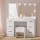 Artiss Debbie Dressing Table Set with LED Mirror, 7 Drawers, PU Leather Stool, 15mm MDF, 118cm Wide, White Finish