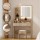 Artiss LED Dressing Table Set with Stool - MDF Wood, Hollywood Mirror, Adjustable Lights, 2 Drawers, 77x35x147cm