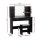 Artiss Dulcea Dressing Table Set with LED Mirror, Stool, MDF Build, 2 Drawers, Anti-Rust Runners, Black, 108x40x135cm