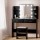 Artiss Dulcea Dressing Table Set with LED Mirror, Stool, MDF Build, 2 Drawers, Anti-Rust Runners, Black, 108x40x135cm