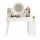 Artiss White Dressing Table Vanity Desk with LED Mirror USB Type C Charging Station and Six Drawers 100-120cm