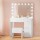 Artiss Darcy White Dressing Table Set with Stool, 15 LED Bulbs, 4 Drawers, Premium MDF, 89x40x136cm, Hollywood Mirror