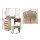 Artiss Oak Dressing Table Stool Set - 5 Drawers, 3-Panel Mirror, Luxury Storage & Comfort for Modern Bedrooms