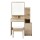 Artiss Oak Dressing Table Set with Mirror & Stool - 4 Drawers, Lockable Storage & Display Shelves for Bedroom