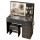 Artiss LED Dressing Table Vanity Desk Hollywood Mirror 5 Drawers Tempered Glass Black with Stool 100cm