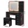 Artiss LED Dressing Table Vanity Desk Hollywood Mirror 5 Drawers Tempered Glass Black with Stool 100cm