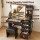 Artiss LED Dressing Table Vanity Desk Hollywood Mirror 5 Drawers Tempered Glass Black with Stool 100cm
