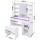 Artiss White Vanity Desk Set with 10 LED Bulbs, Adjustable RGB Lighting, USB Charging, and Storage Drawers - 90x40x142cm