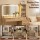 Artiss Wood LED Vanity Desk with Mirror, Charging Station, Drawers, and Shelves - 121x40x136cm