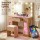 Artiss Wooden LED Dressing Table Vanity Desk Set with RGB Hollywood Mirror USB Ports 2 AC Outlets and Stool