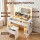 Artiss Dressing Table Vanity Desk with 11 LED Hollywood Mirror RGB Lighting Built‑in Charging Station White 105x40x135cm