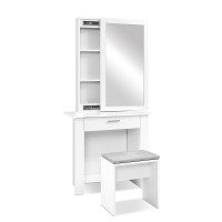 Artiss White Dressing Table Set with Sliding Mirror & Stool - Stylish Storage Solution for Beauty Essentials