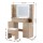 Artiss 110cm Dressing Table Vanity Desk Set with LED 3-Colour Mirror Built-In Charging Station & Stool