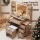 Artiss 110cm Dressing Table Vanity Desk Set with LED 3-Colour Mirror Built-In Charging Station & Stool