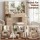 Artiss 110cm Dressing Table Vanity Desk Set with LED 3-Colour Mirror Built-In Charging Station & Stool
