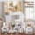 Artiss Dressing Table Vanity Desk Set 110cm LED Mirror Built‑in Charging Station Hairdryer Holder White