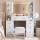 Artiss Dressing Table Vanity Desk Set 110cm LED Mirror Built‑in Charging Station Hairdryer Holder White