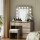 Artiss Hollywood Glam Dressing Table Set with 12 LED Bulbs, Wood Finish, Adjustable Lighting, Storage & PU Leather Stool