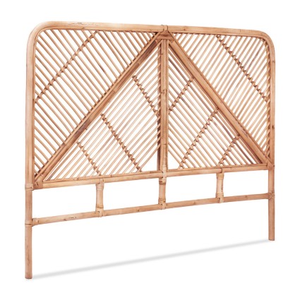 Artiss FRED Queen Bed Headboard - Pine Rattan, Rustic Boho Design, No Installation, Easy to Maintain, 155x3x112cm