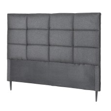Artiss Charcoal Linen Double Bed Headboard 137cm Grid Tufted 8cm High Density Foam Comfortable Support