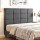 Artiss Charcoal Linen Double Bed Headboard 137cm Grid Tufted 8cm High Density Foam Comfortable Support