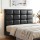 Artiss Queen PU Leather Bed Headboard Black Grid Tufted 8cm High Density Foam Solid Frame Steel Legs