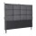 Artiss Queen Bed Headboard Linen Fabric Charcoal Grid Tufted 8cm High Density Foam Steel Legs 153x120cm