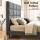 Artiss Queen Bed Headboard Linen Fabric Charcoal Grid Tufted 8cm High Density Foam Steel Legs 153x120cm