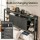 Artiss King Single Storage Bedhead with Integrated Charging Station Black MDF Metal Hidden Storage Compartment