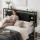 Artiss Queen Storage Bed Headboard with Integrated Charging Station Black 155cm x 106cm 16cm Depth 2 AC USB Type C