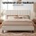 Artiss VELA King Linen Bed Head 183cm Beige Vertical Stripe Upholstered Solid Timber Frame High Density Foam