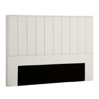 Artiss VELA King Linen Bed Head 183cm Beige Vertical Stripe Upholstered Solid Timber Frame High Density Foam
