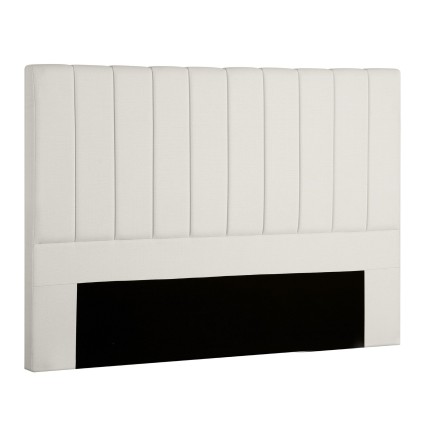 Artiss VELA King Linen Bed Head 183cm Beige Vertical Stripe Upholstered Solid Timber Frame High Density Foam