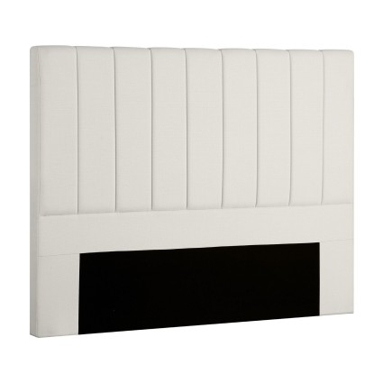 Artiss VELA Linen Bed Head 153cm Queen Beige Headboard Vertical Stripe 8cm Foam 120cm Ht Beam Frame Quality