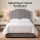 Artiss Velvet Bed Head Double Headboard 138cm W x 120cm H Grey Upholstered Vertical Stripe 8cm Foam Comfort